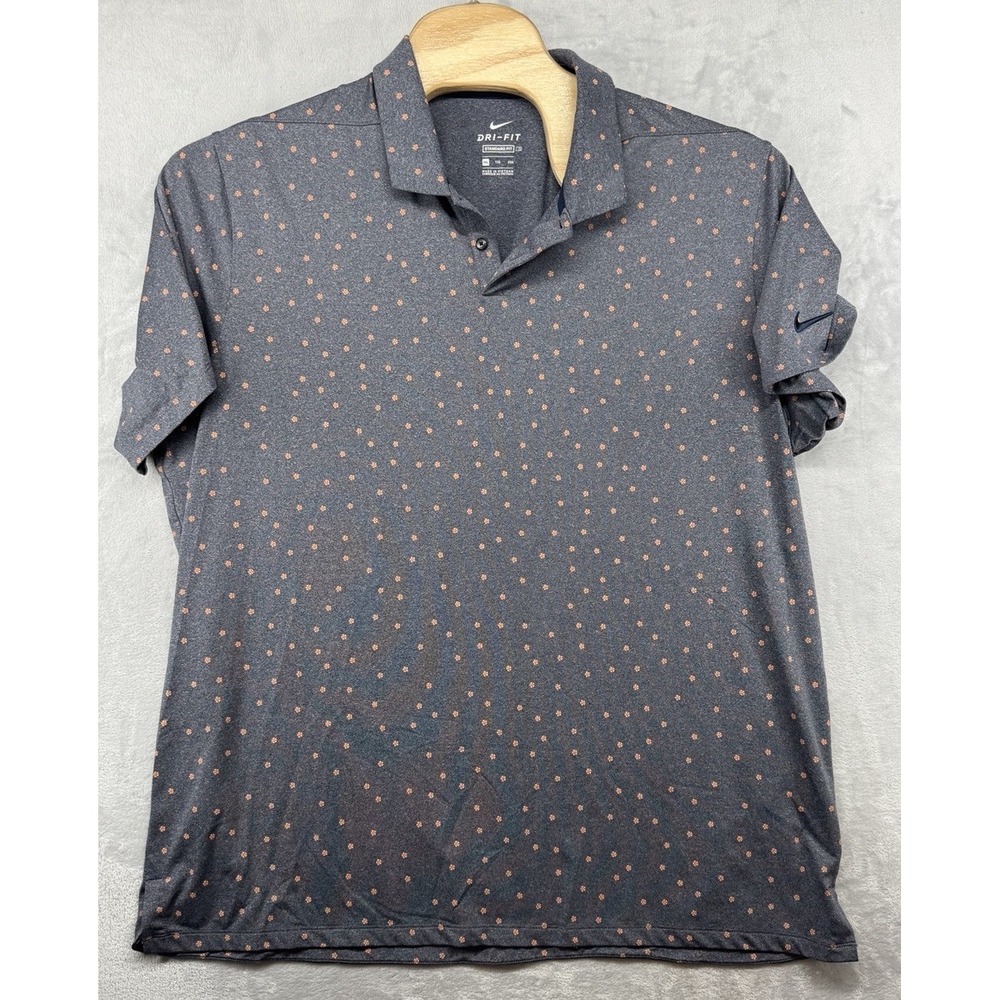 Nike‎ Golf Dri-FIT Vapor Geometric Printed Polo Obsidian Blue Men's Size 2XL
